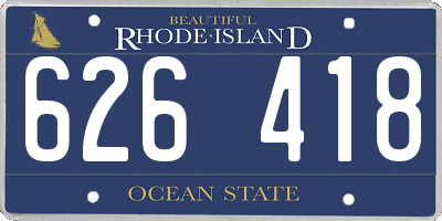 RI license plate 626418