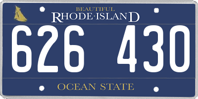 RI license plate 626430