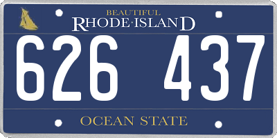 RI license plate 626437