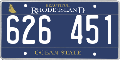 RI license plate 626451