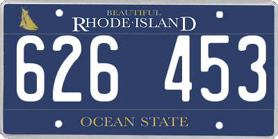 RI license plate 626453