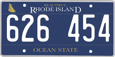 RI license plate 626454