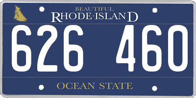 RI license plate 626460