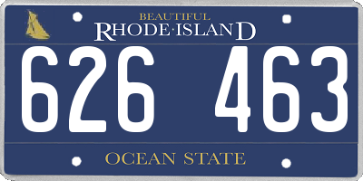 RI license plate 626463