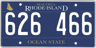 RI license plate 626466