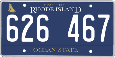RI license plate 626467