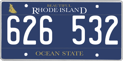 RI license plate 626532