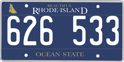 RI license plate 626533