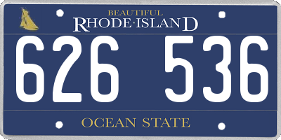 RI license plate 626536