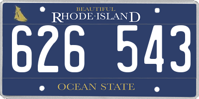 RI license plate 626543