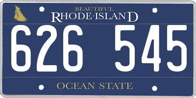RI license plate 626545