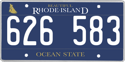 RI license plate 626583