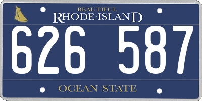 RI license plate 626587