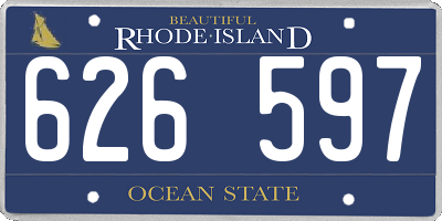 RI license plate 626597