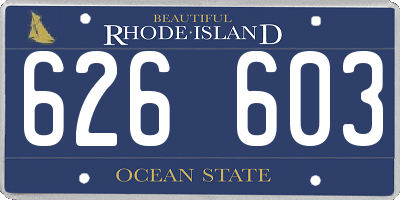 RI license plate 626603