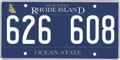 RI license plate 626608