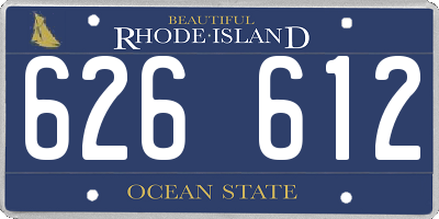 RI license plate 626612