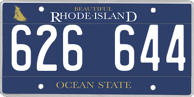 RI license plate 626644
