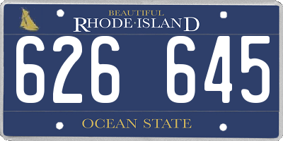 RI license plate 626645