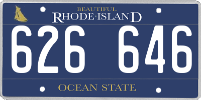 RI license plate 626646