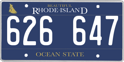RI license plate 626647