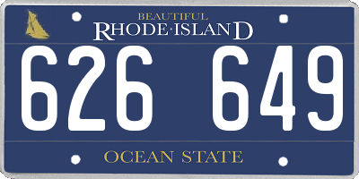 RI license plate 626649