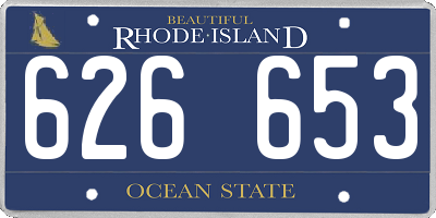 RI license plate 626653