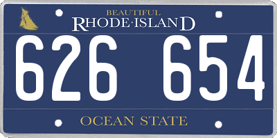 RI license plate 626654