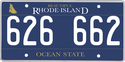 RI license plate 626662