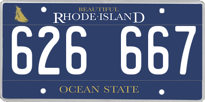 RI license plate 626667