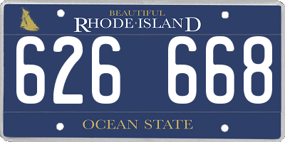 RI license plate 626668