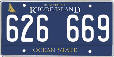 RI license plate 626669