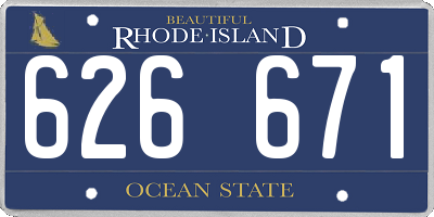 RI license plate 626671