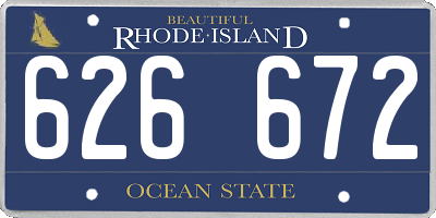 RI license plate 626672