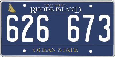 RI license plate 626673