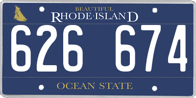 RI license plate 626674