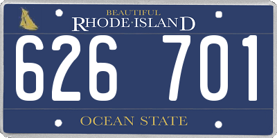 RI license plate 626701