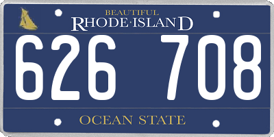 RI license plate 626708