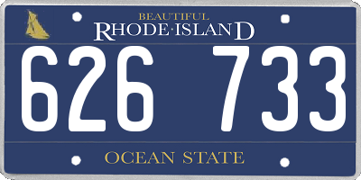 RI license plate 626733