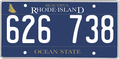 RI license plate 626738