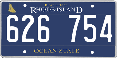 RI license plate 626754