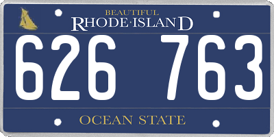 RI license plate 626763