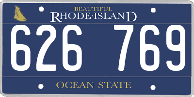 RI license plate 626769