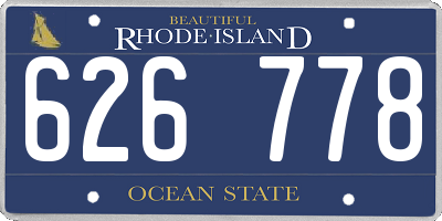 RI license plate 626778