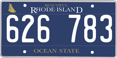 RI license plate 626783