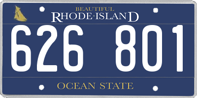 RI license plate 626801