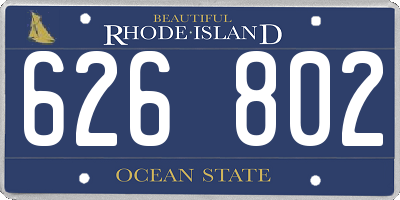 RI license plate 626802