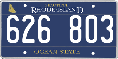 RI license plate 626803
