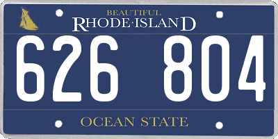 RI license plate 626804