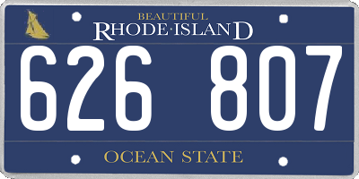 RI license plate 626807